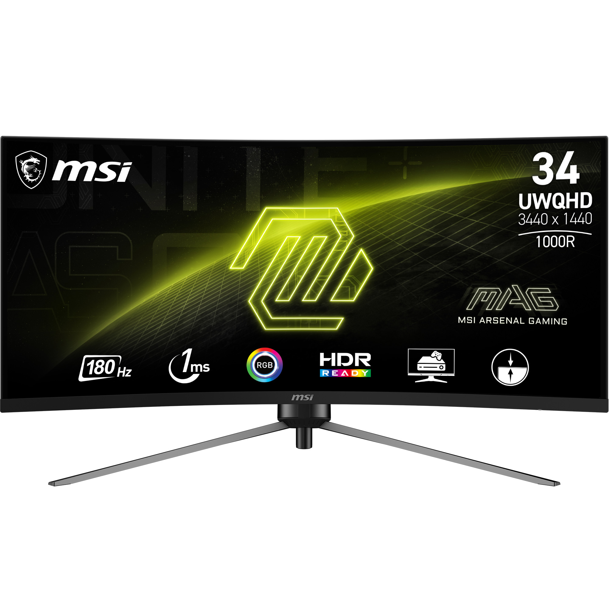 MSI MAG 345CQRDE Curved Gaming Monitor 34" UWQHD VA 180 Hz 1 ms Schwarz