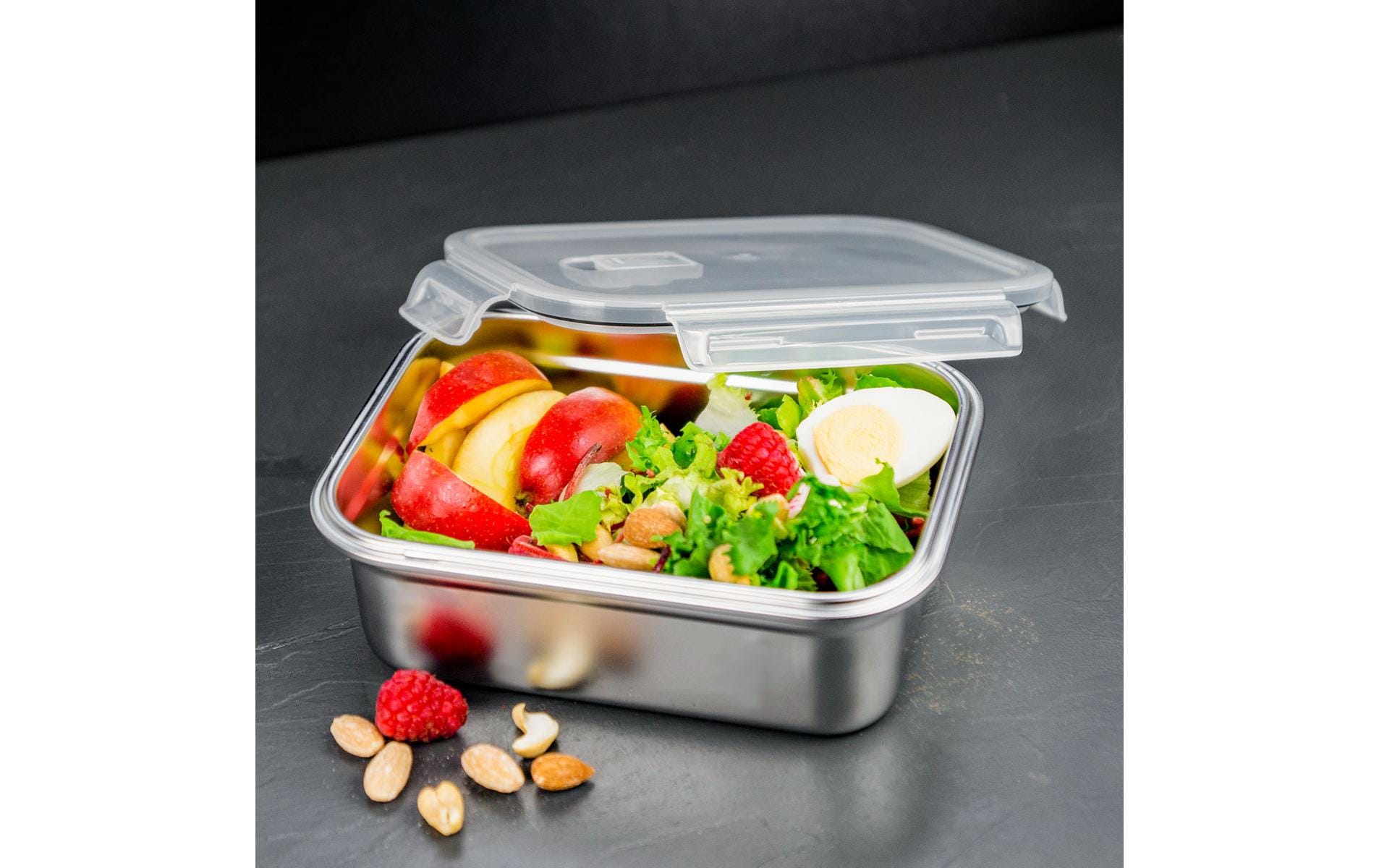Lurch Lunchbox Safety Brotdose 1500 ml Edelstahl Transparent Silber