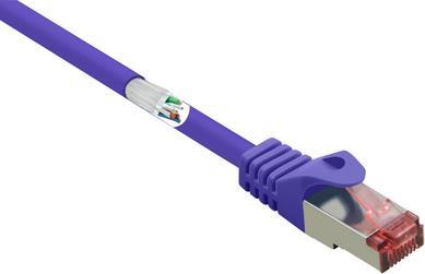 Renkforce RF-4724916. Kabellänge: 0,5 m, Kabelstandard: Cat6, Kabelschirmung: S/FTP (S-STP), Anschluss 1: RJ-45, Anschluss 2: RJ-45, Beschichtung Steckerkontakte: Gold, Datenübertragungsrate: 1000 Mbit/s (RF-4724916)