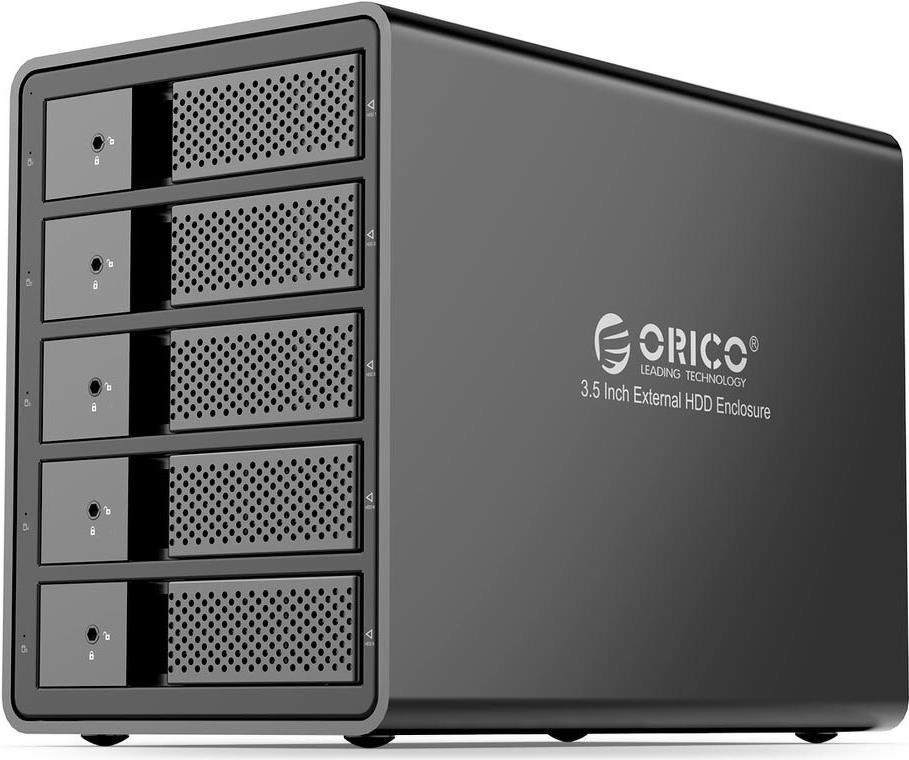 ORICO 3.5"  5 Bay Aluminum Alloy USB3.0 Hard Drive Enclosure (9558U3) (9558U3-EU-BK-BP)