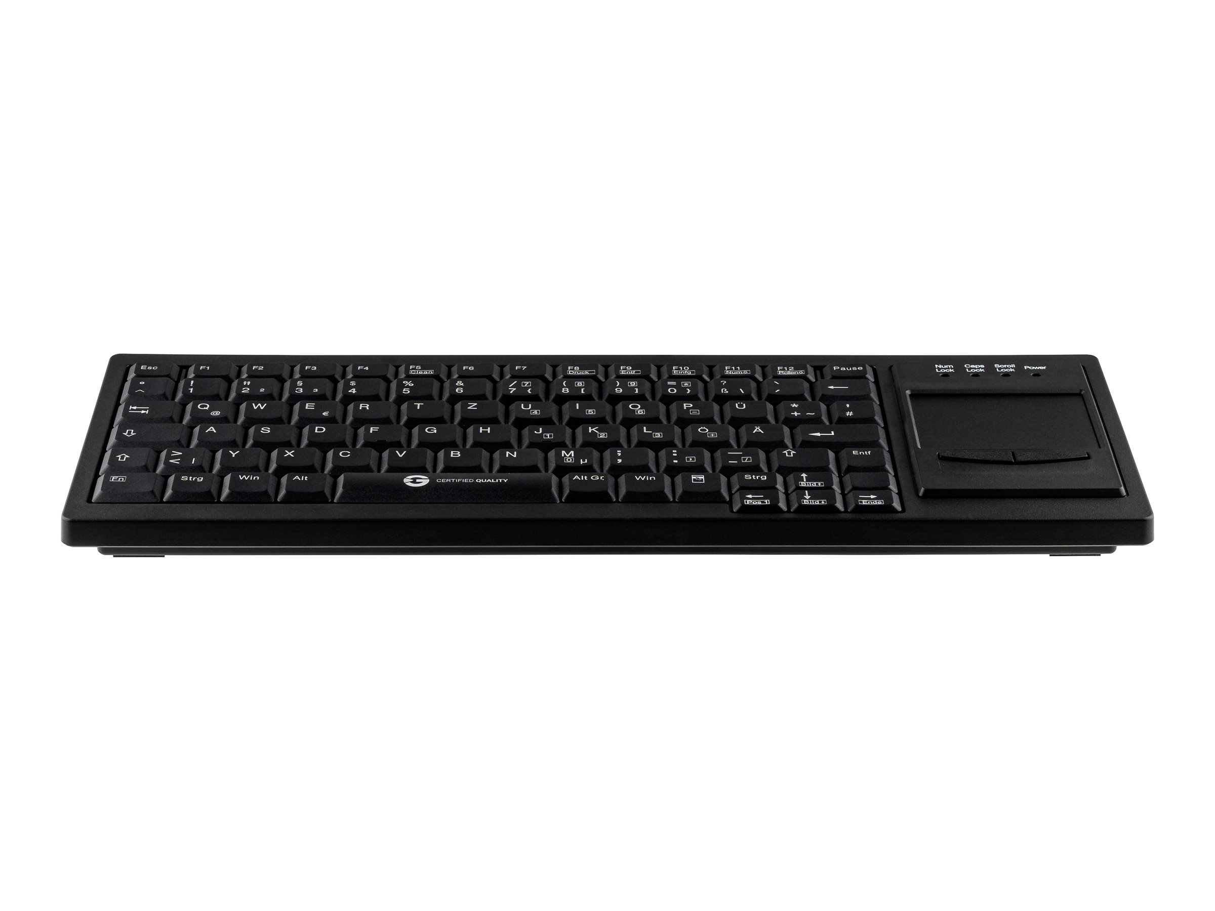 GETT CleanType Xtra Touch Tastatur mit Touchpad USB QWERTZ Schwarz