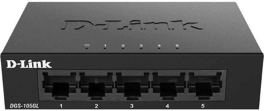 D-Link DGS 105GL 5-Port Gigabit Switch Schwarz