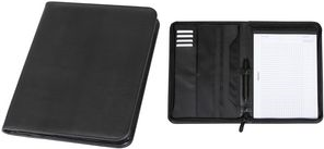 Alassio Reißverschlussmappe LORENZO, DIN A4, schwarz Lederimitat, Einschubfach, Visitenkartenfächer, - 1 Stück (30067)