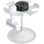 WEDO Stempelträger 6-fach, rund, lichtgrau Teller aus pulverbeschichtetem Metall, Säule vernickelt (64 637)