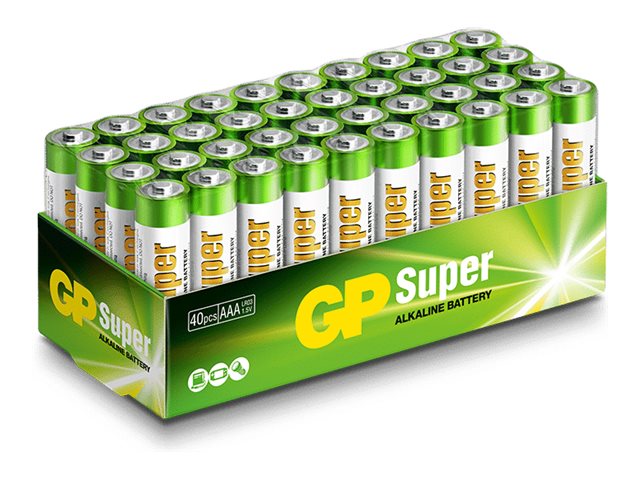 GP Batteries GP Super 24A/LR03 AAA Alkalische Batterie 1,5 V 40er Pack Mehrfarbig