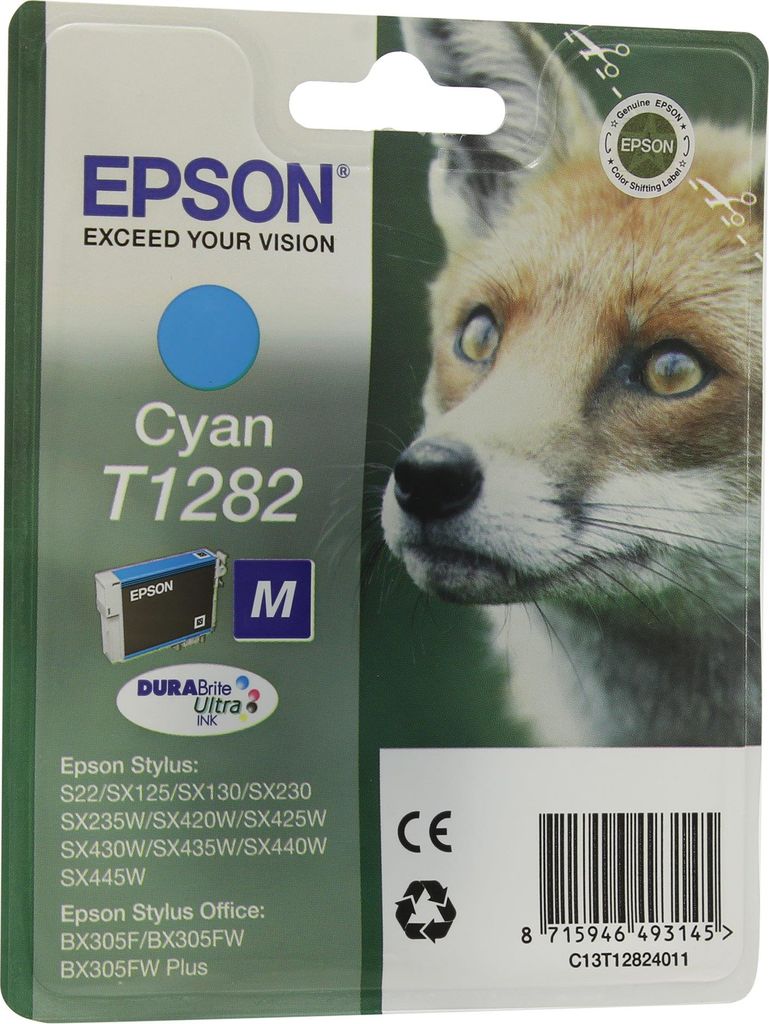Epson Ink/T1282 Fox 3.5ml CY SEC (C13T12824022)