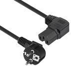 ACT Powercord mains connector Schuko CEE 7/7 male (angled) - C15 (angled right) IEC 60320 black 1 m (AK5349)