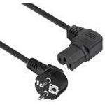 ACT Powercord mains connector Schuko CEE 7/7 male (angled) - C15 (angled right) IEC 60320 black 1 m (AK5349)