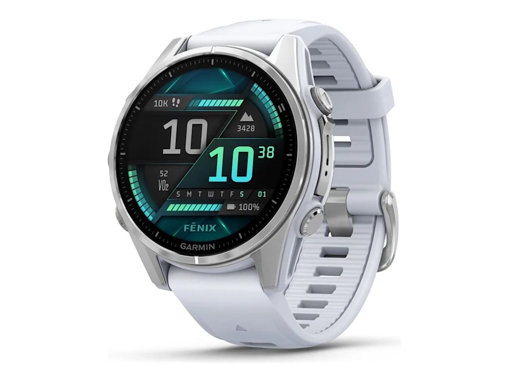 Garmin Fenix 8 43 mm AMOLED Sportuhr Steinweiss/Silber