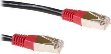 ACT Black 5 meter LSZH F/UTP CAT5E patch cable cross with RJ45 connectors. C5e f/utp lszh cross bk 5.00m (IB5105)