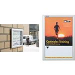 FRANKEN Plakatrahmen "Outdoor", DIN A4, 25 mm Rahmenprofil silbereloxierter Aluminium-Klapprahmen, Kunststoffhebel (BS1701)