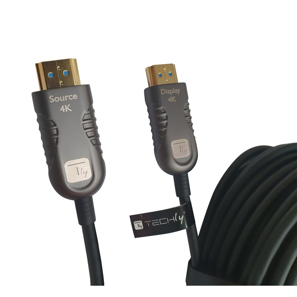 Techly ICOC HDMI-HY2-020 HDMI-Kabel mit Ethernet 4K 60Hz 20 m Schwarz