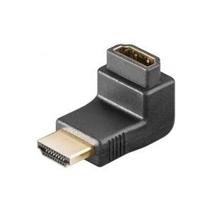 Wentronic Goobay HDMI™ Winkeladapter, HDMI Standard-Stecker (Typ A), Schwarz - HDMI™ A-Stecker>HDMI™ A-Buchse (68782)