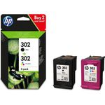 HP 302 2er-Pack Schwarz, farbstoffbasiert dreifarbig (X4D37AE#301)