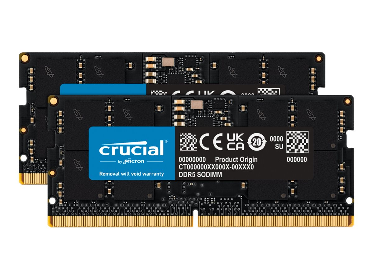 Crucial CT2K16G56C46S5 DDR5 SO-DIMM Kit 32 GB (2 x 16 GB) 5600 MT/s Schwarz