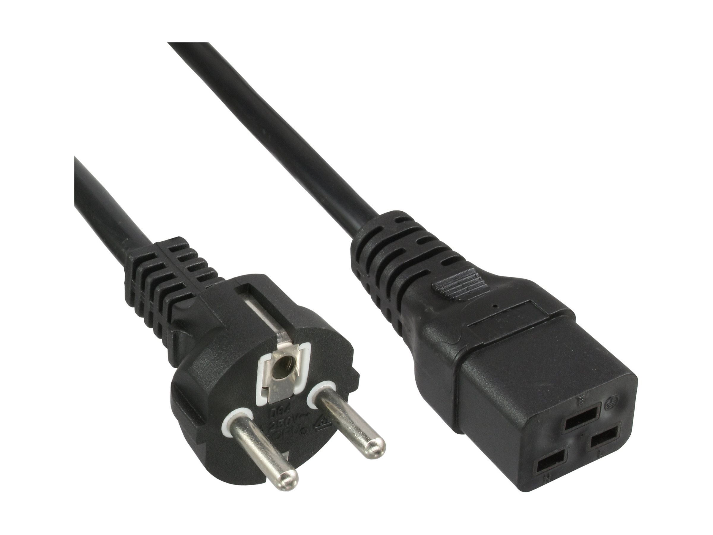 InLine Stromkabel CEE 7/7 zu IEC 60320 C19 16A 1 m Schwarz