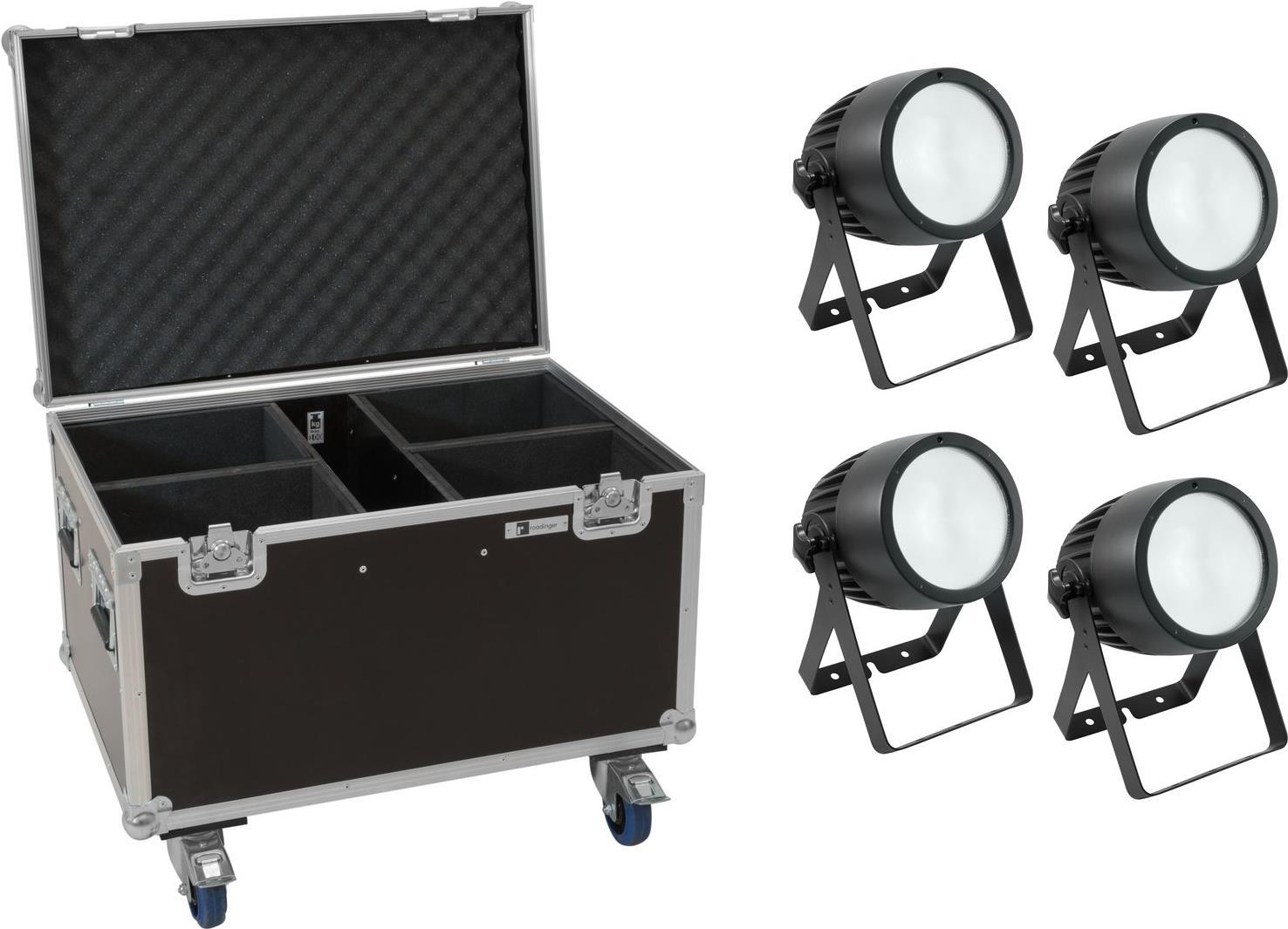 EUROLITE Set 4x LED Theatre COB 200 WW/CW + Case mit Rollen (20000875)