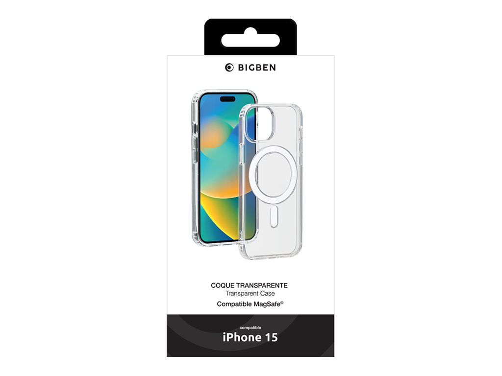 Bigben Connected Hybrid - Hintere Abdeckung für Apple iPhone 15 6.1" Transparent