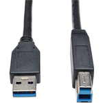 Eaton Tripp Lite Series USB 3.2 Gen 1 SuperSpeed Device Cable (A to B M/M) Black, 6 ft. (1.83 m) (U322-006-BK)