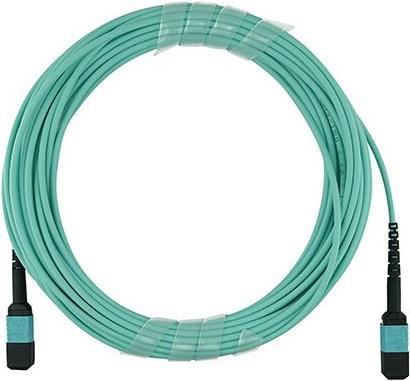 Kompatibles HPE Q1H63A BlueOptics LWL Trunkkabel, MPO/UPC zu MPO/UPC, 1 Meter, Multimode G50/125µm, OM3, Markenfaser, 3.0mm LSZH aqua, 12 Kerne, Typ B, MPO Stecker ohne Pins, inkl. Messprotokoll (Q1H63A-BO)