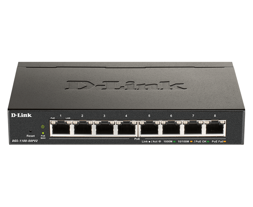 D-Link DLINK DGS-1100-08PV2 8-Port Layer2 PoE Smart Gigab (DGS-1100-08PV2)