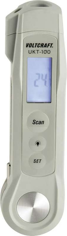 VOLTCRAFT Einstichthermometer UKT-100 Messbereich Temperatur -40 bis 280 °C LED-Taschenlampe, Berührungslose IR-Messung (UKT-100)
