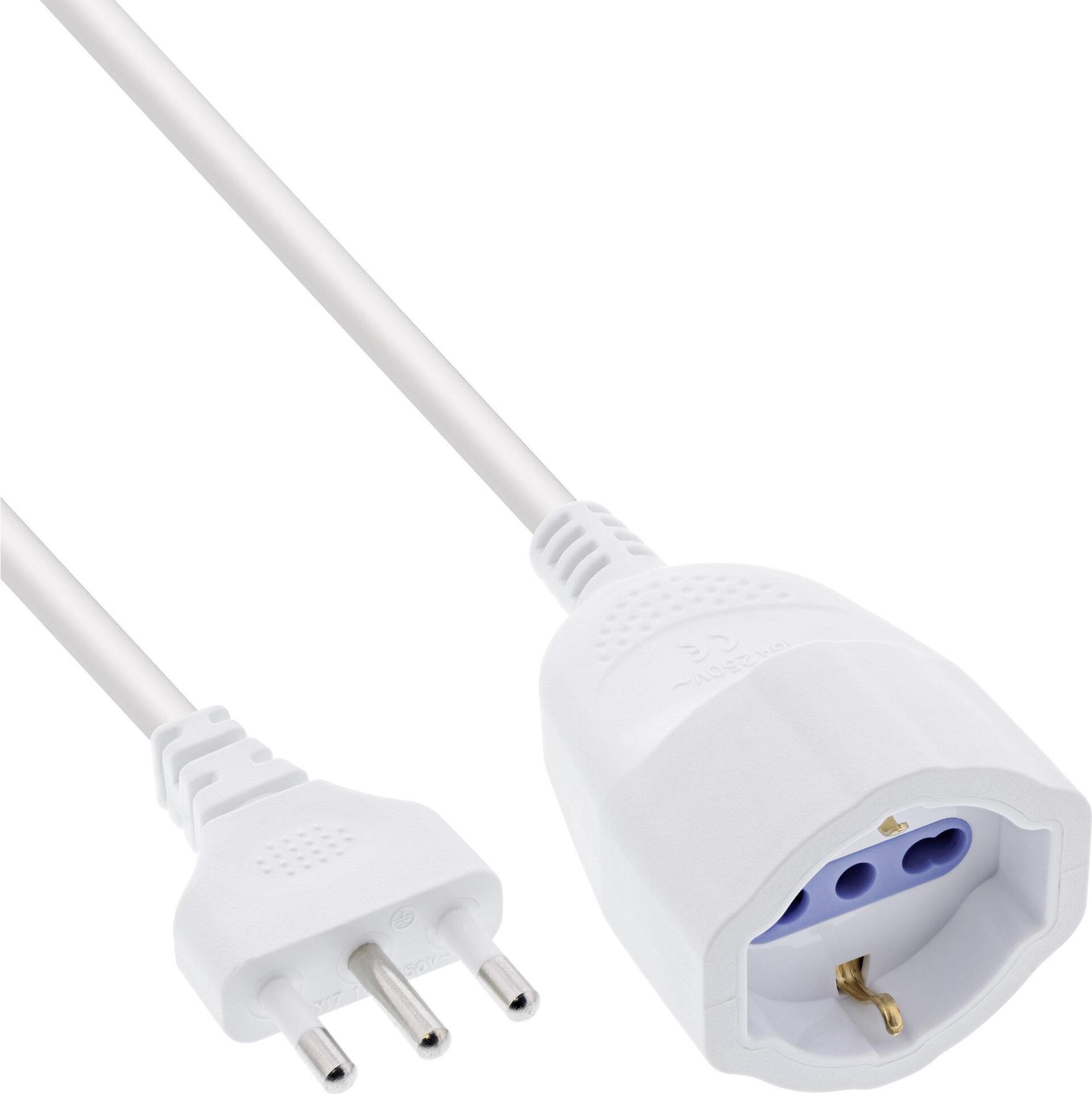 InLine Strom-Verlängerung Schutzkontakt ITALIEN Stecker L / Buchse F (16403I)