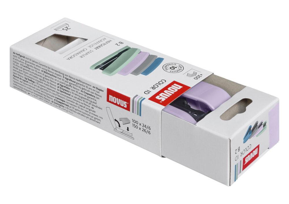 Novus B 2 ColorID 2.0 Heftgerät 25 Blatt pretty lilac