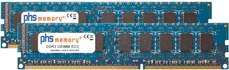 PHS-memory 16GB (2x8GB) Kit RAM Speicher kompatibel mit Synology RackStation RS3617xs DDR3 UDIMM ECC 1600MHz PC3-12800E (SP524956)