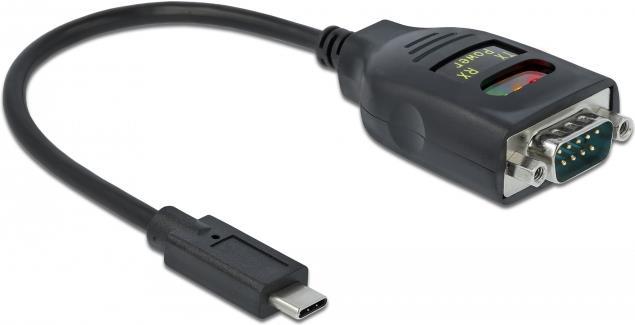 Delock Adapter USB Type-C to 1 x Serial RS-232 DB9 with 15 kV ESD protection (64038)