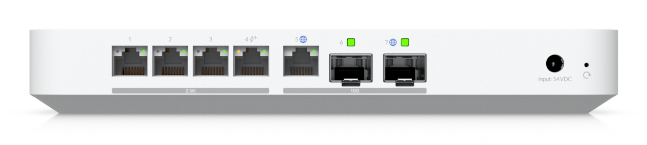 Ubiquiti UniFi Cloud Gateway Fiber UCG-Fiber 10 GbE 2.5 GbE Weiß