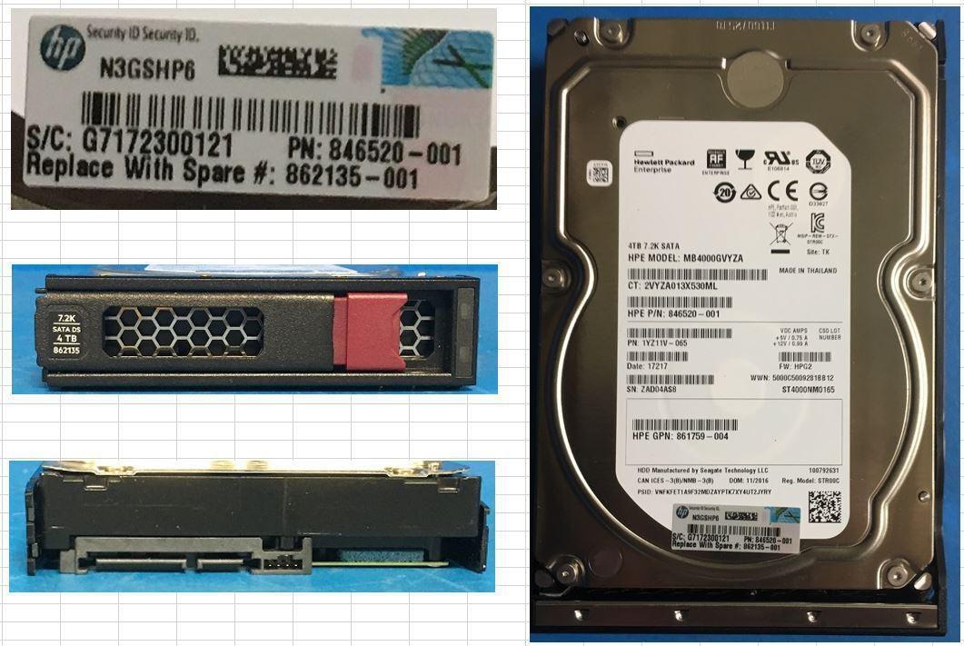 HPE HDD 4TB 6G 7.2K LFF SATA MDL (861744-S21)
