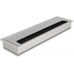 Delock Kabeldurchführung für Tischeinbau mit Bürste 280 x 80 x 28 mm silber (66862)