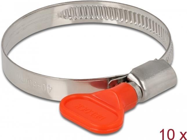 Delock Butterfly - Schlauchschelle - geeignet für 40 - 60 mm Schlauch - Rot (Packung mit 10) (19449)
