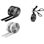 LogiLink Klettband-Set, 2er Set, 25 mm x 5 m, schwarz selbstklebende Klettbandrollen (Haken & Schlaufen), - 1 Stück (KAB0080)