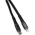 LEBA geflochtenes MFI Flachkabel | USB-C auf Lightning | 1,2m | schwarz | bulk | NCABLE-LE-UC-8P-1.2M (NCABLE-LE-UC-8P-1.2M)