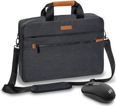 PEDEA Notebooktasche "ELEGANCE" Pro 43,9cm (17.3") grau + Maus (SET010-66066440)