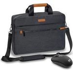 PEDEA Notebooktasche "ELEGANCE" Pro 43,9cm (17.3") grau + Maus (SET010-66066440)