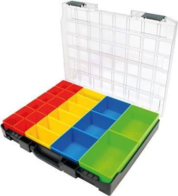 Zevim Sortimentskoffer mit 24 Einsätzen gelb Kunststoff, 436x365x72mm (ZM115-0441-033066-24)