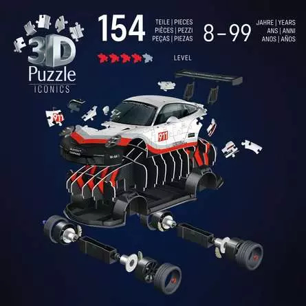 Ravensburger 3D Puzzle Iconics Porsche 911 GT3 Cup 108 Teile