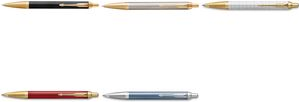 PARKER Druckkugelschreiber IM PREMIUM Blue Grey C.C. Strichstärke: M, Strichfarbe: blau, Gehäuse aus eloxiertem - 1 Stück (2143645)