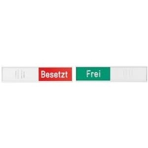 FRANKEN Hinweisschild "Frei-Besetzt" (B)102 x (H)27,4 mm manuelle Besetztanzeige Deutsch, aus Aluminium - 1 Stück (BS0117)