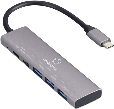 Renkforce RF-USBH-280 5 Port USB 3.2 Gen 1-Hub 3.0 USB-C PD Ladeanschluss (RF-6439798)