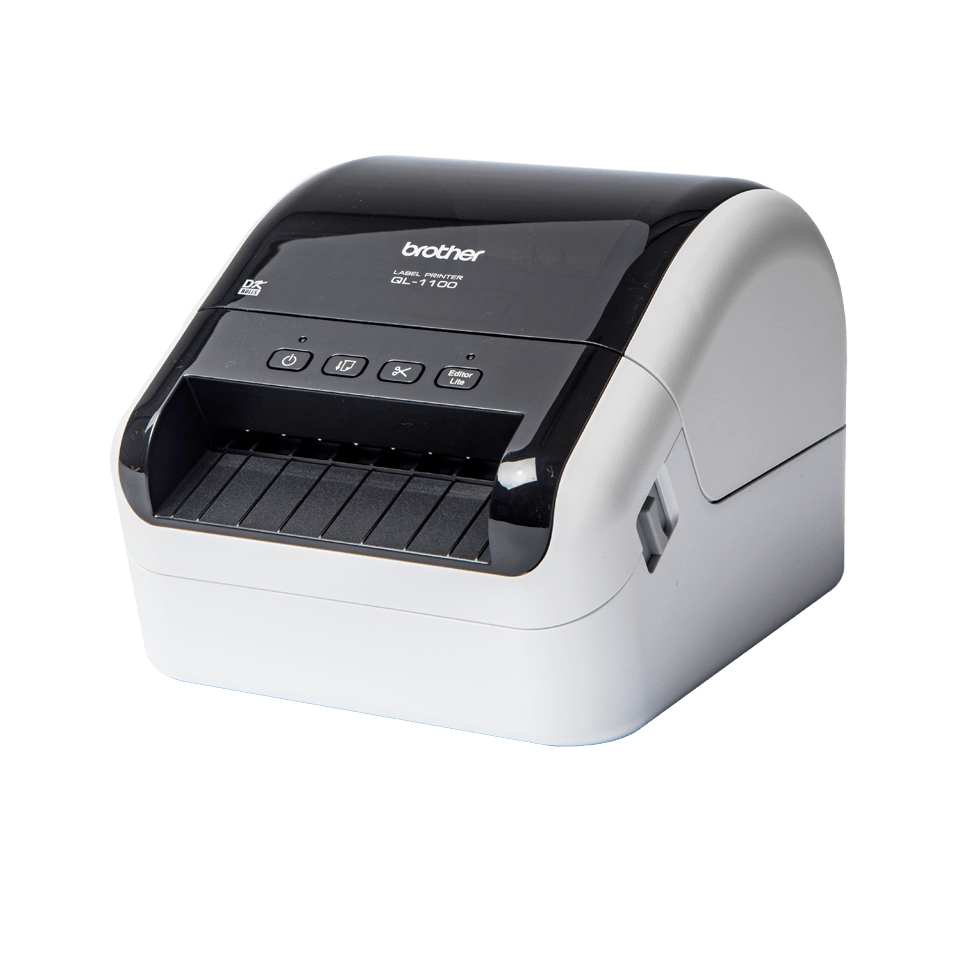 Brother QL-1100C Etikettendrucker Thermodirekt 300 x 300 dpi 110 mm/s USB 2.0 Schwarz, Weiß