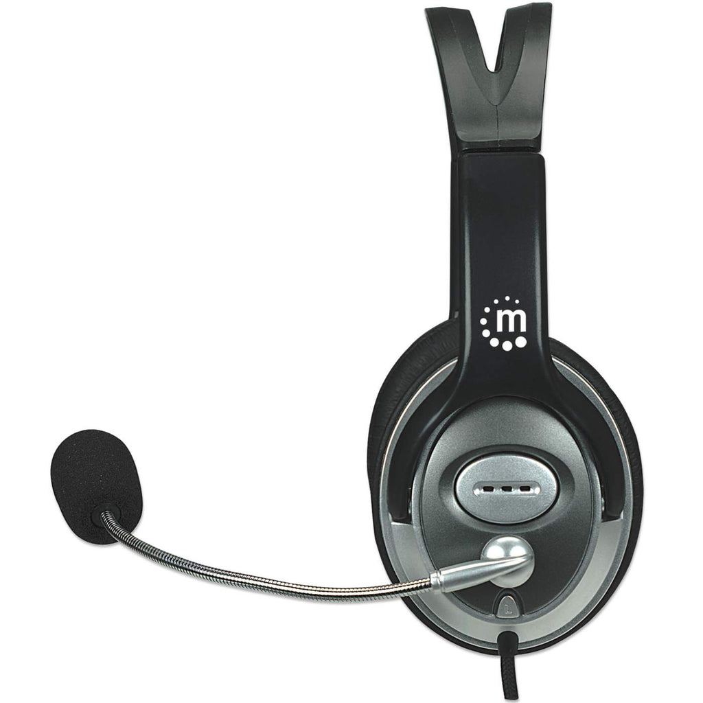 Manhattan Classic Stereo On-Ear Headset 3,5 mm Stecker Schwarz, Silber