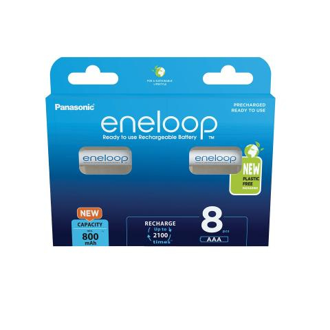 Panasonic eneloop BK-4MCDE/8BE NiMH Akku AAA 1,2 V 800 mAh 8er-Pack Blau/Weiß