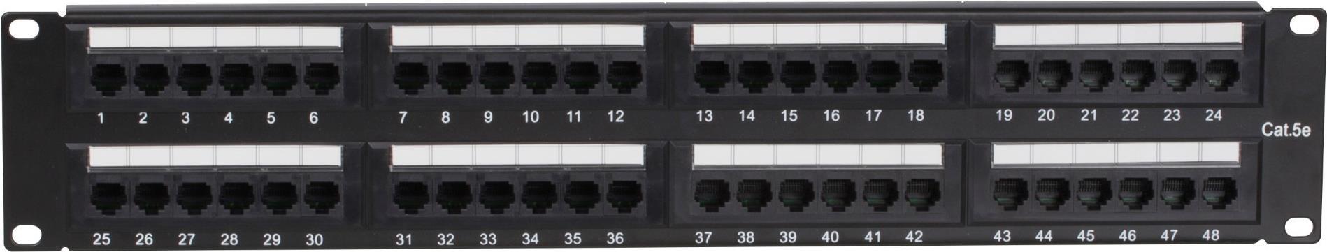 DS-IT CAT 5e, UTP Netzwerk-Patchpanel, 19”, 48-fach. (DS-Patch5-48UTP)