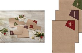 sigel Weihnachts-Motiv-Papier-Set "Cut-out style", A4 100/qm, Kraftpapier, für Inkjet/Laser/Kopierer, - 1 Stück (DP400)