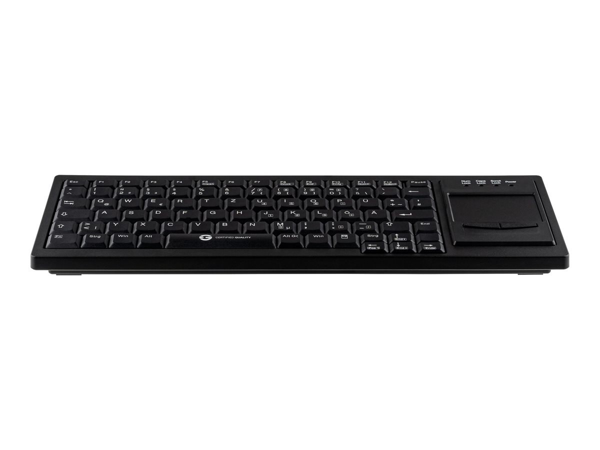 CleanType Xtra Touch WL Kabellose Tastatur mit Touchpad QWERTZ Deutsch Schwarz