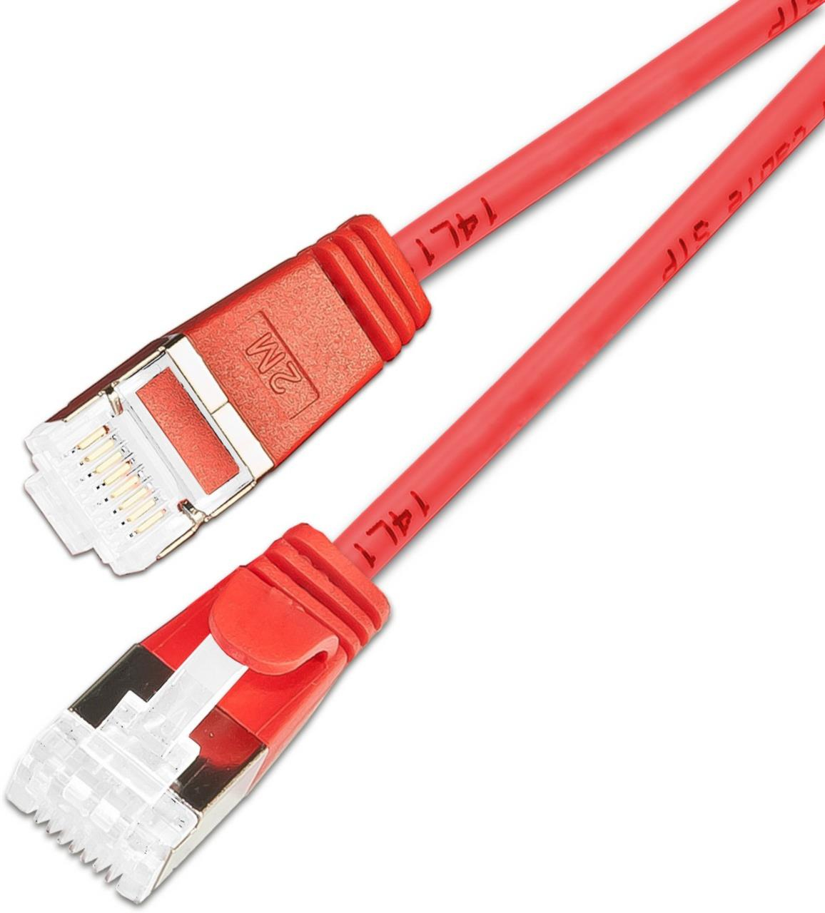Wirewin SLIM SLIM-LS-K6A 0.1 RD 50 Cat6a U/FTP Patchkabel 0,1 m Orange